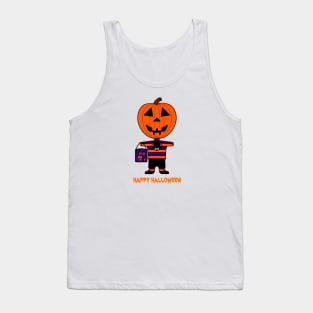 Happy Halloween! Pumpkin Head Boy Tank Top